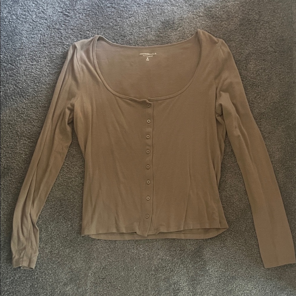 Abercrombie and Fitch long sleeve brown button up